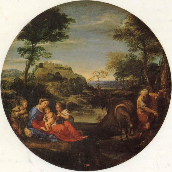 Annibale Carracci The Holy Family Rests on the Fight into Egypt oil painting picture